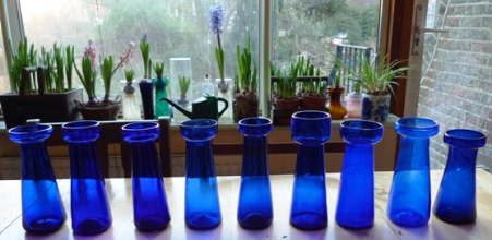 cobalt blue hyacinth vases