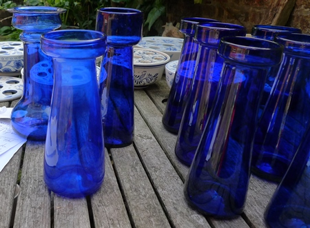 cobalt blue tall hyacinth vases