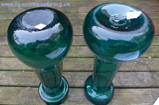 antique tall elongated bulbous hyacinth vases bases