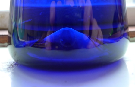 huge kick-up cobalt blue hand-blown vase