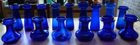 cobalt blue hyacinth vases