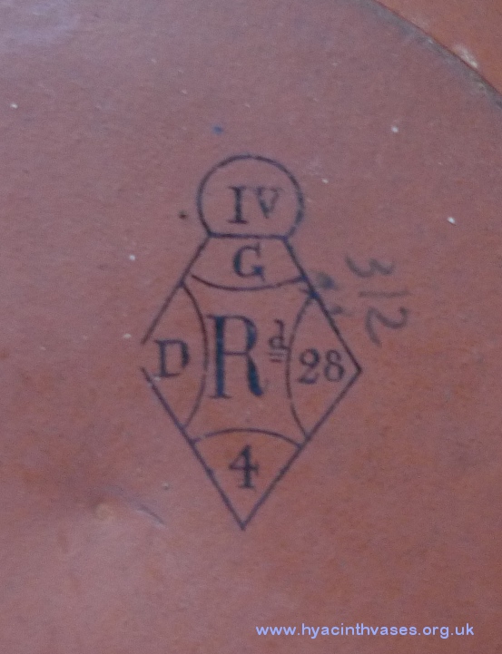 terracotta hyacinth vase diamond registration mark
